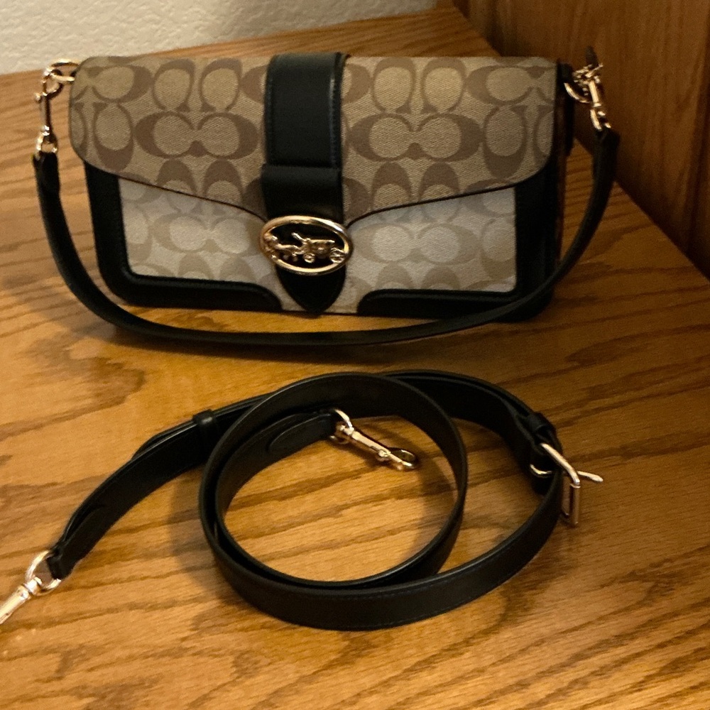 Coach Black and Tan Crossbody Bag